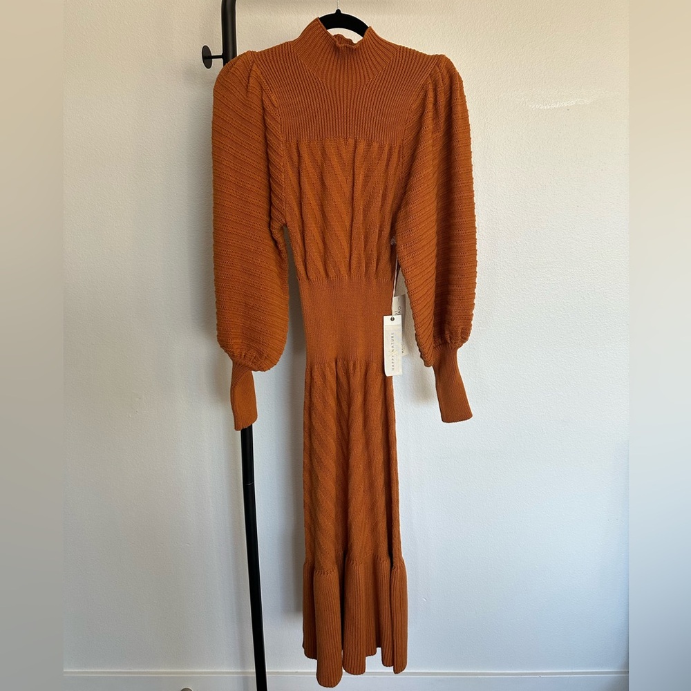 Happy x Nature by Kate Hudson Rust Knit Dress